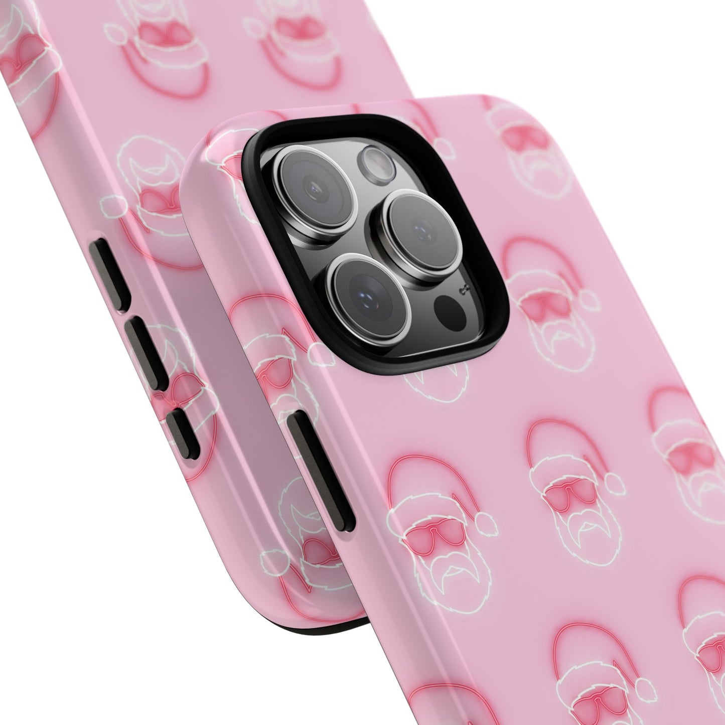 Holiday 25 Neon Sign Santa on Pink iPhone Case