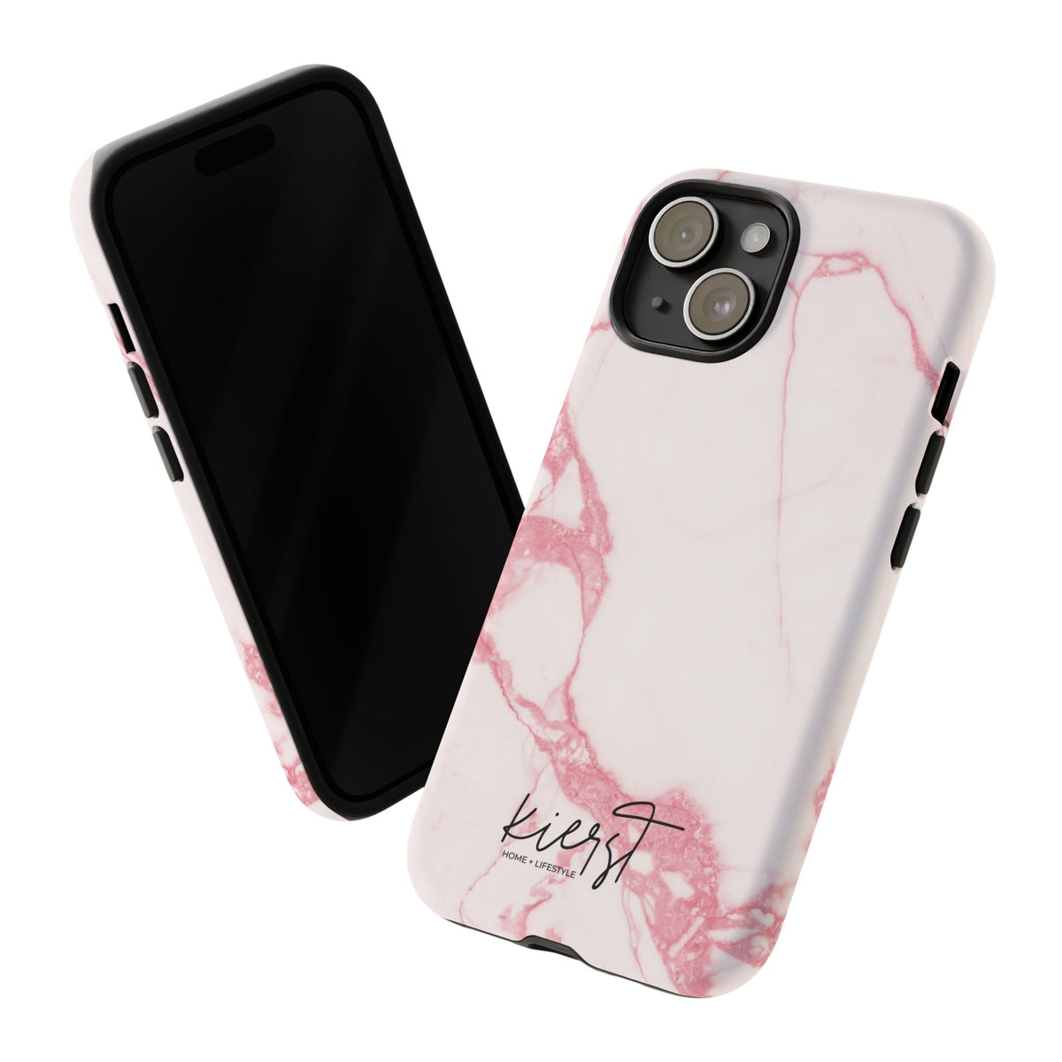 Pink + White Marble iPhone Case