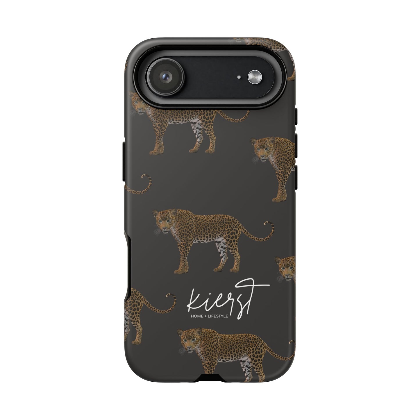 Leopards on Charcoal iPhone Case