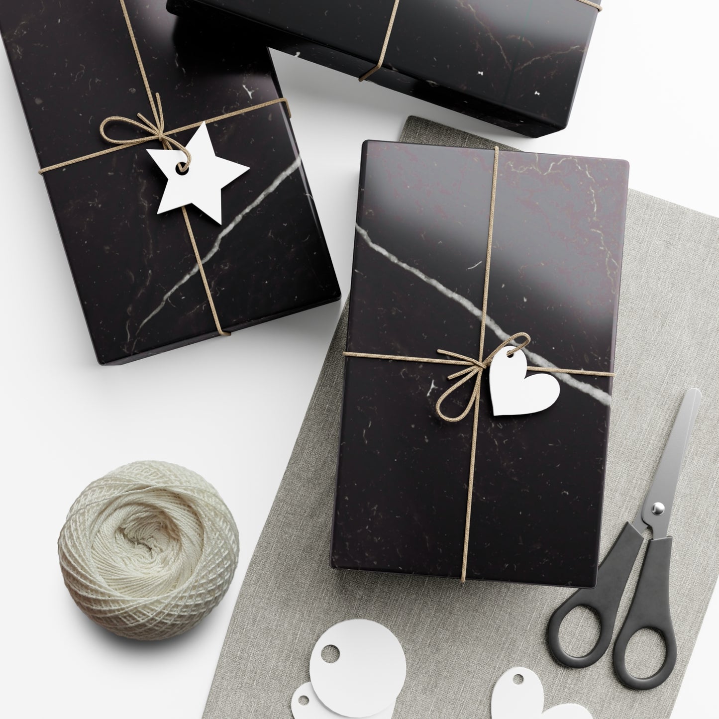 Black Marble Gift Wrapping Paper – Black and White Stone-Inspired Print