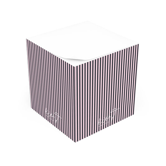 Signature Pink and Signature Storm Striped Note Cube