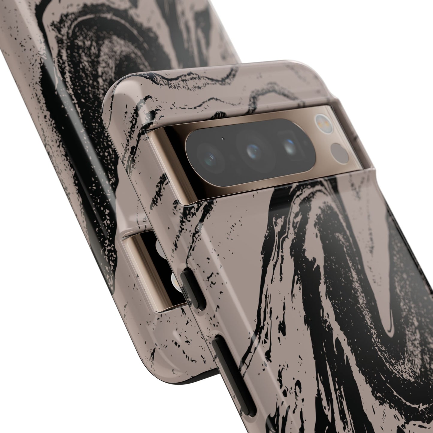 Taupe and Black Marble Google Pixel Phone Case | Artistic, Durable Protection For Your Pixel