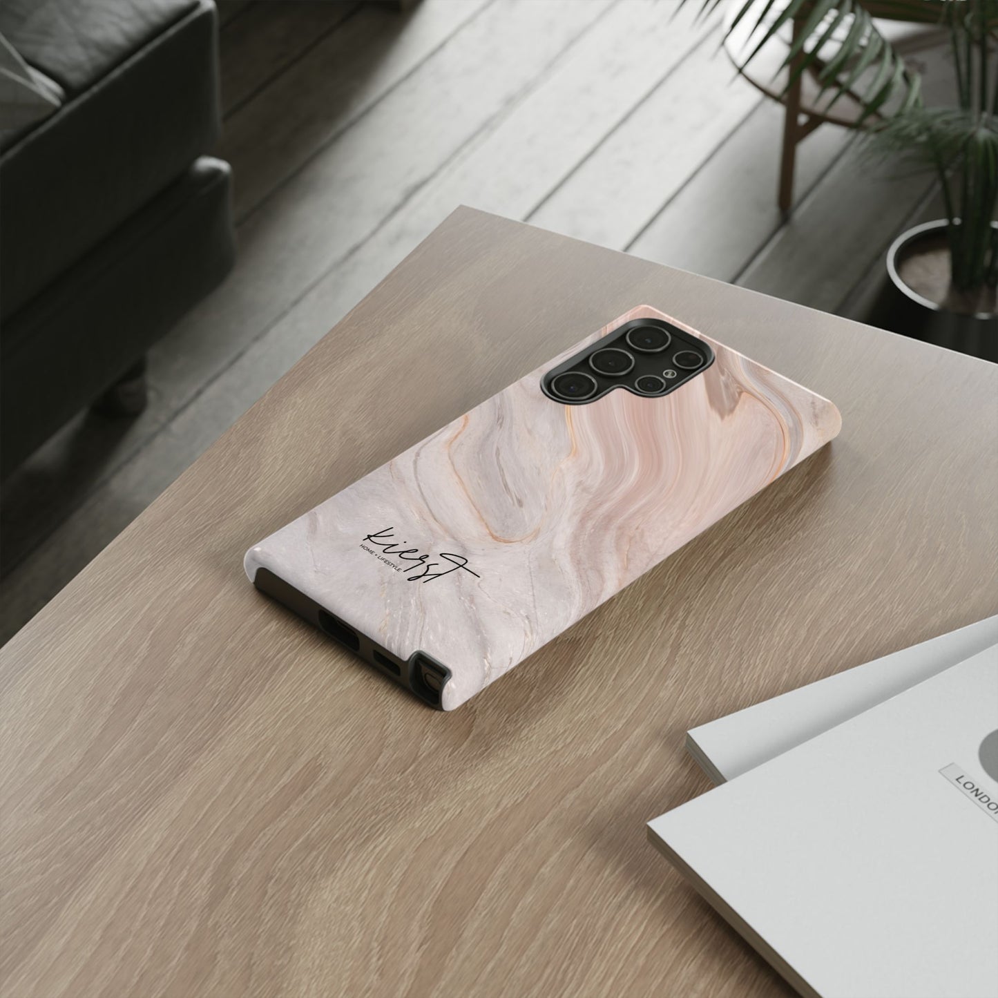 Blush Swirl Marble Samsung Galaxy Phone Case | Subtle Design, Timeless Tone