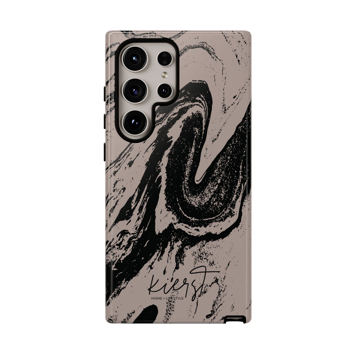 Taupe and Black Marble Samsung Galaxy Phone Case | Sleek, Durable Protection - Edgy, Modern Design