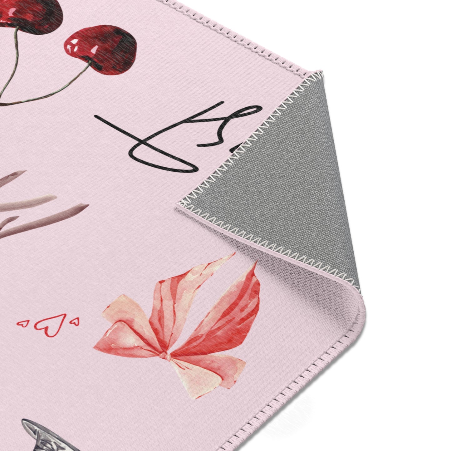 Edge of Romance Area Rug – Portrait Pink Collage Design