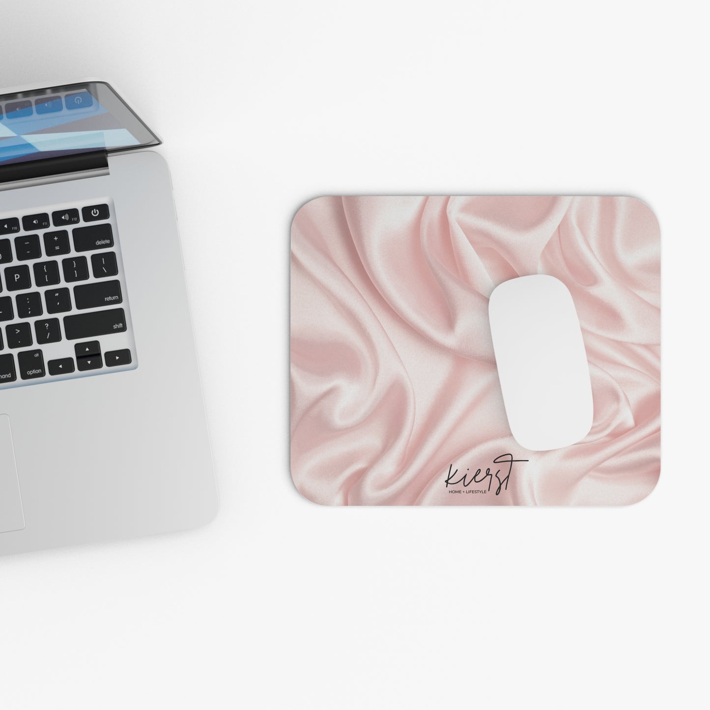 Pink Silk Print Mouse Pad