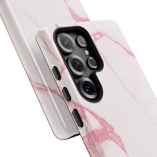 Pink + White Marble Samsung Galaxy Phone Case