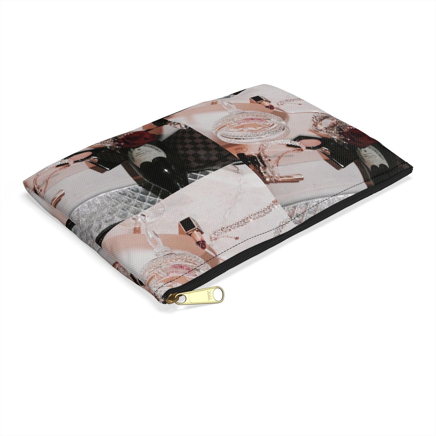Just A Girl Accessory Pouch – Vintage-Inspired Beauty Flat Zipper Bag