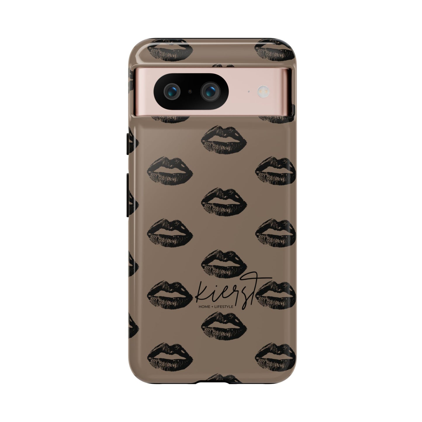 Black Lips on Mocha Google Pixel Phone Case | Soft Edge, Bold Energy