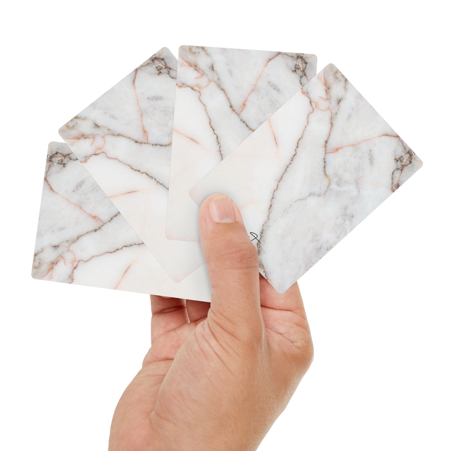Warm White Marble Luxury Poker Playing Cards – 54 Card Deck