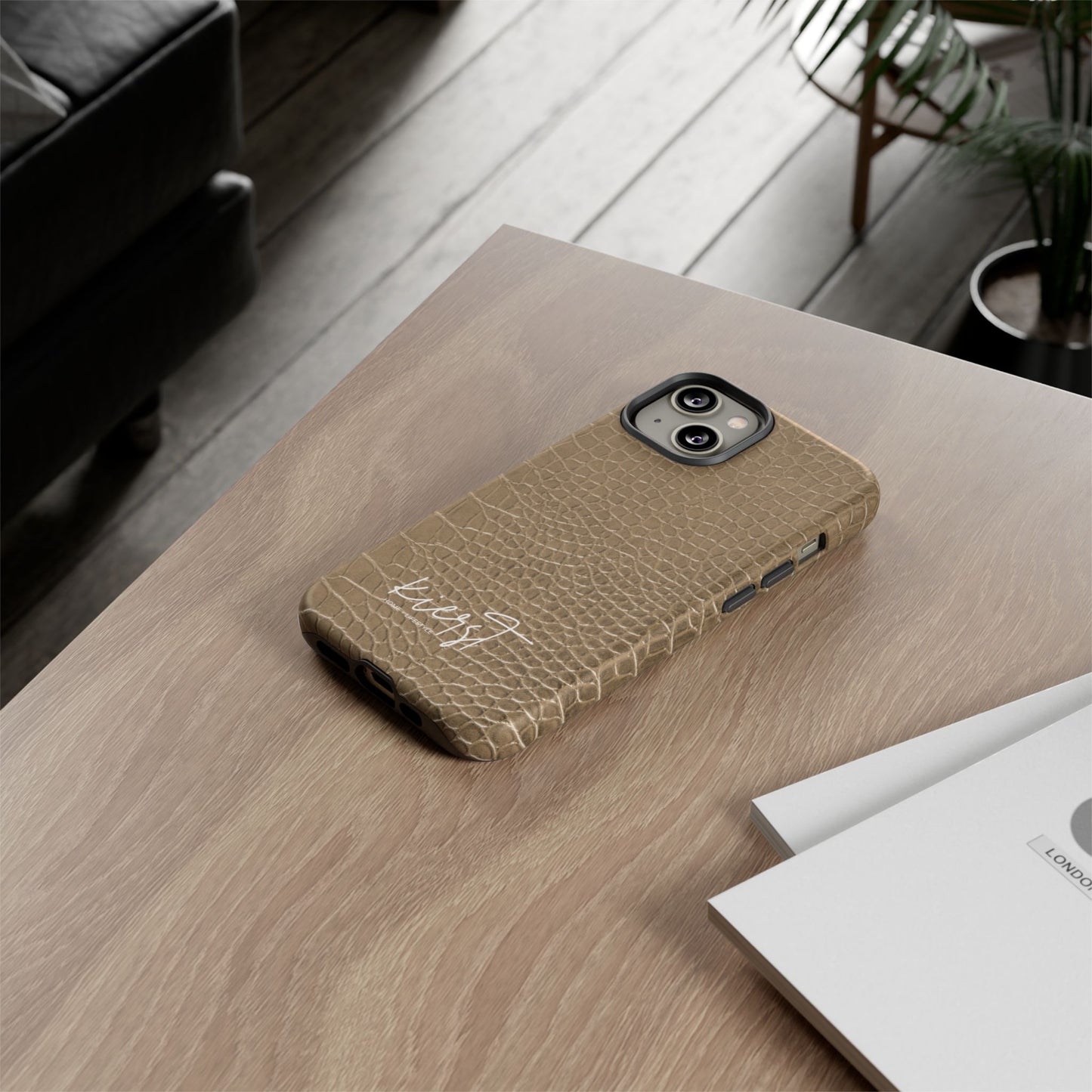 Tan Alligator Print iPhone Case | Elevated texture meets everyday ease