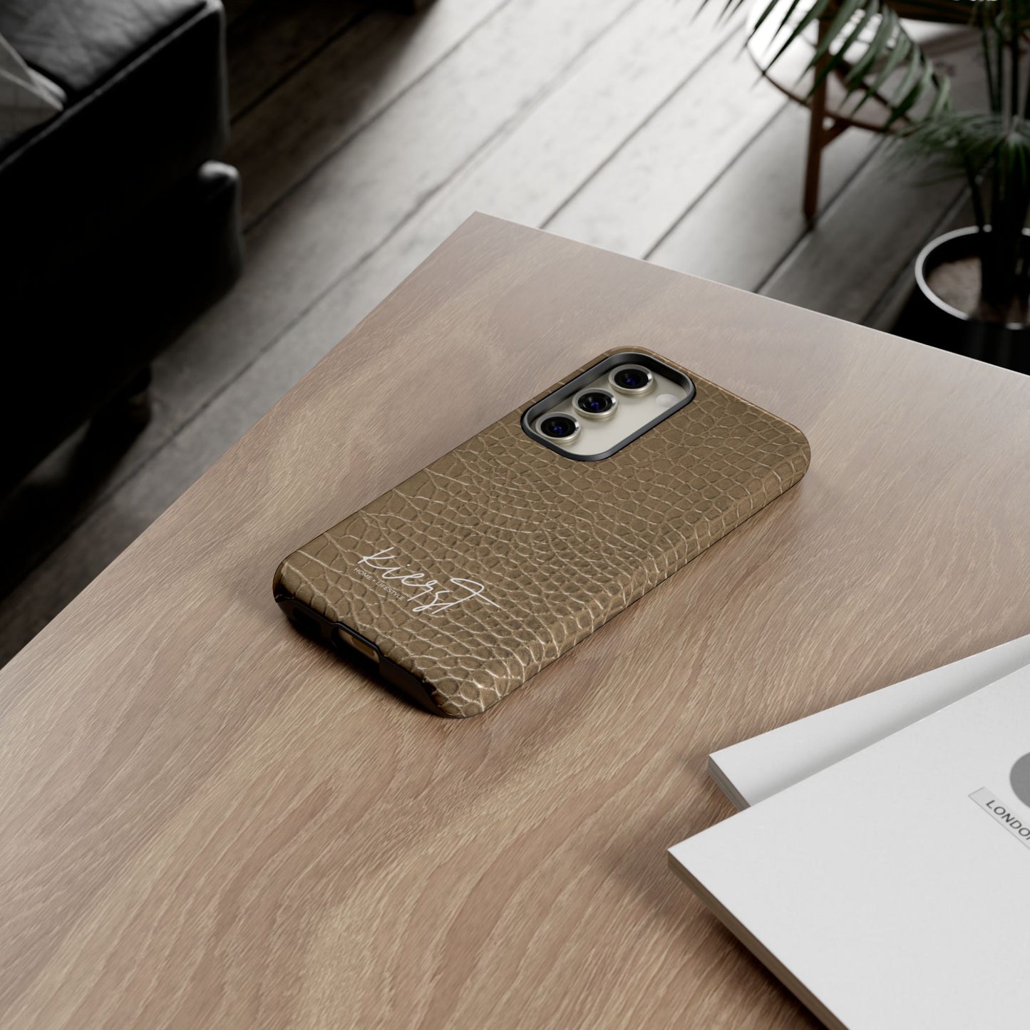 Tan Alligator Print Samsung Galaxy Phone Case | Subtle Statement, Everyday Style