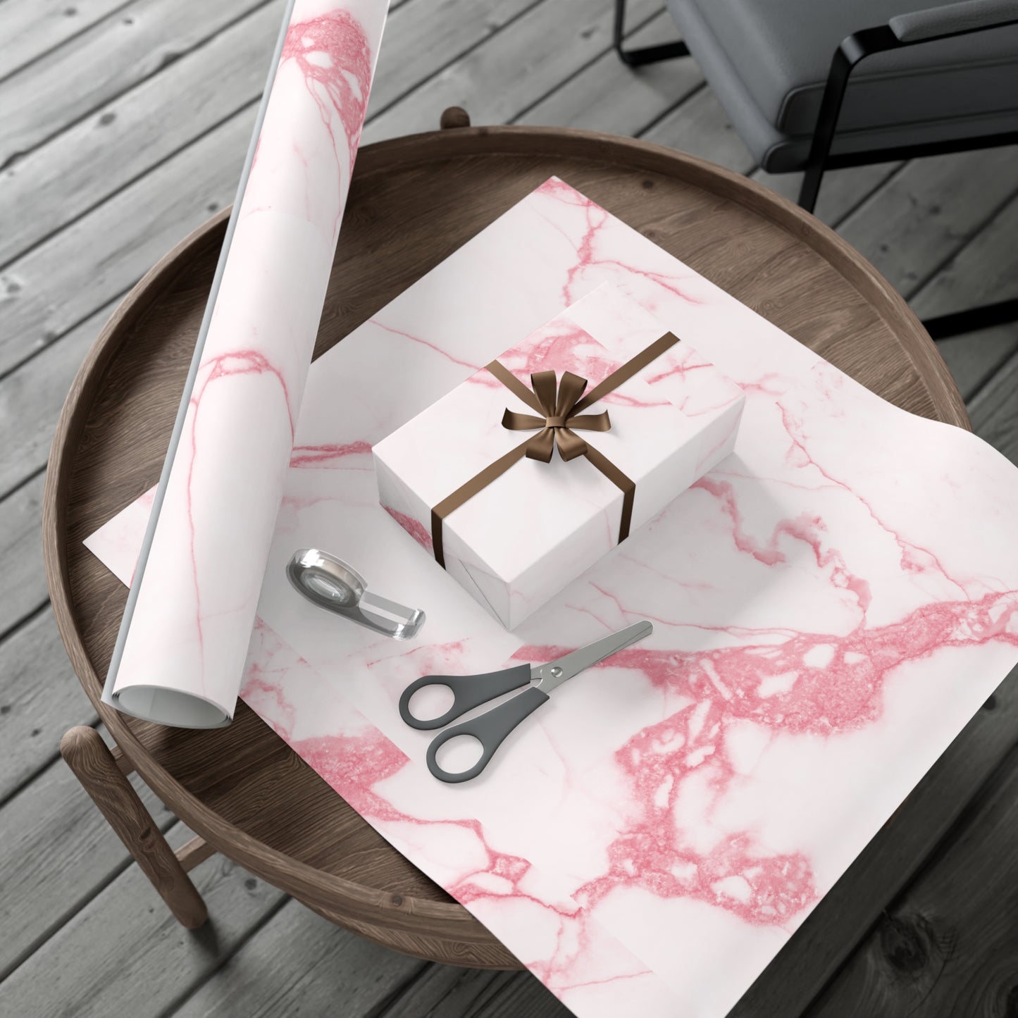 Pink Marble Gift Wrap | Elegant pink and white marble wrapping paper for standout gifts