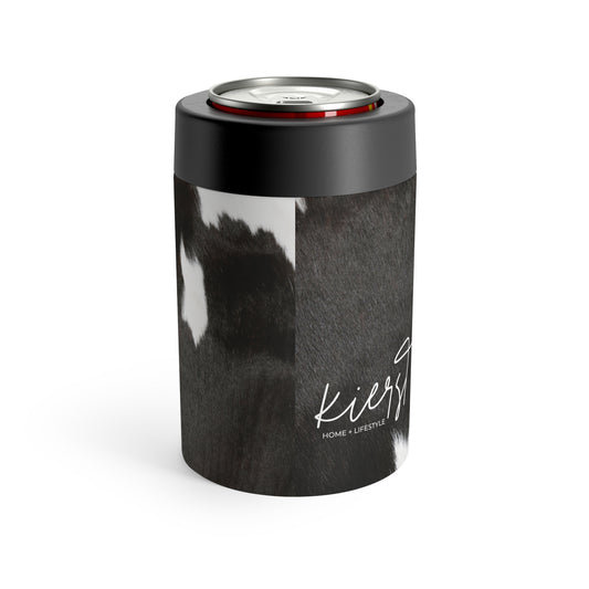 Black & White Cow Hide Can Holder | Luxe Contrast Meets Cozy Character