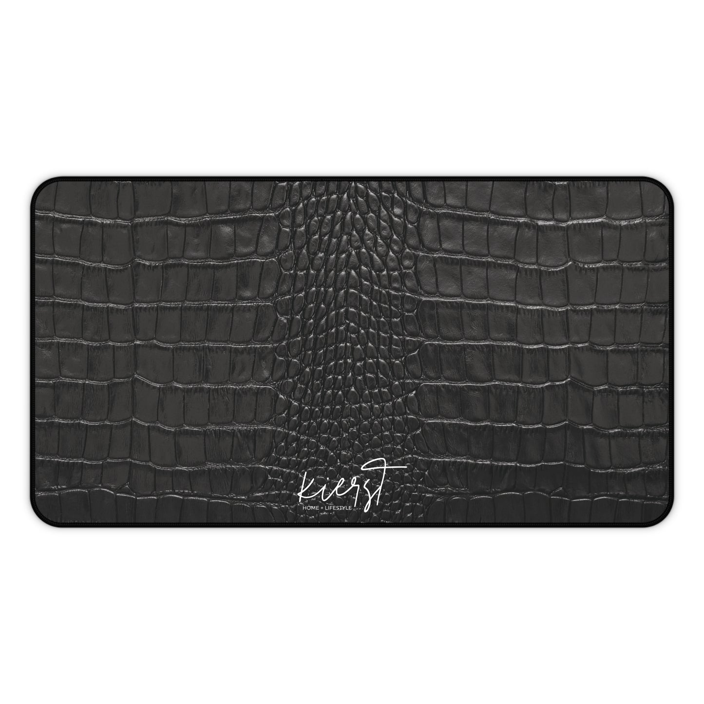 Black Alligator Print Desk Mat | Luxe Printed Texture for Elevated Desk