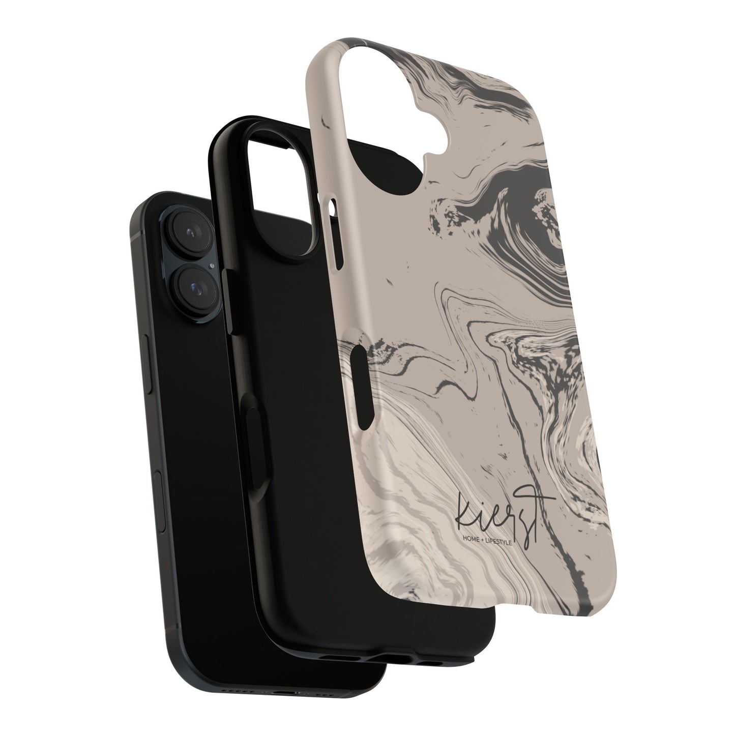 Cream, Grey, and Taupe Marble iPhone Case | A Bold Neutral Grounded in Softness