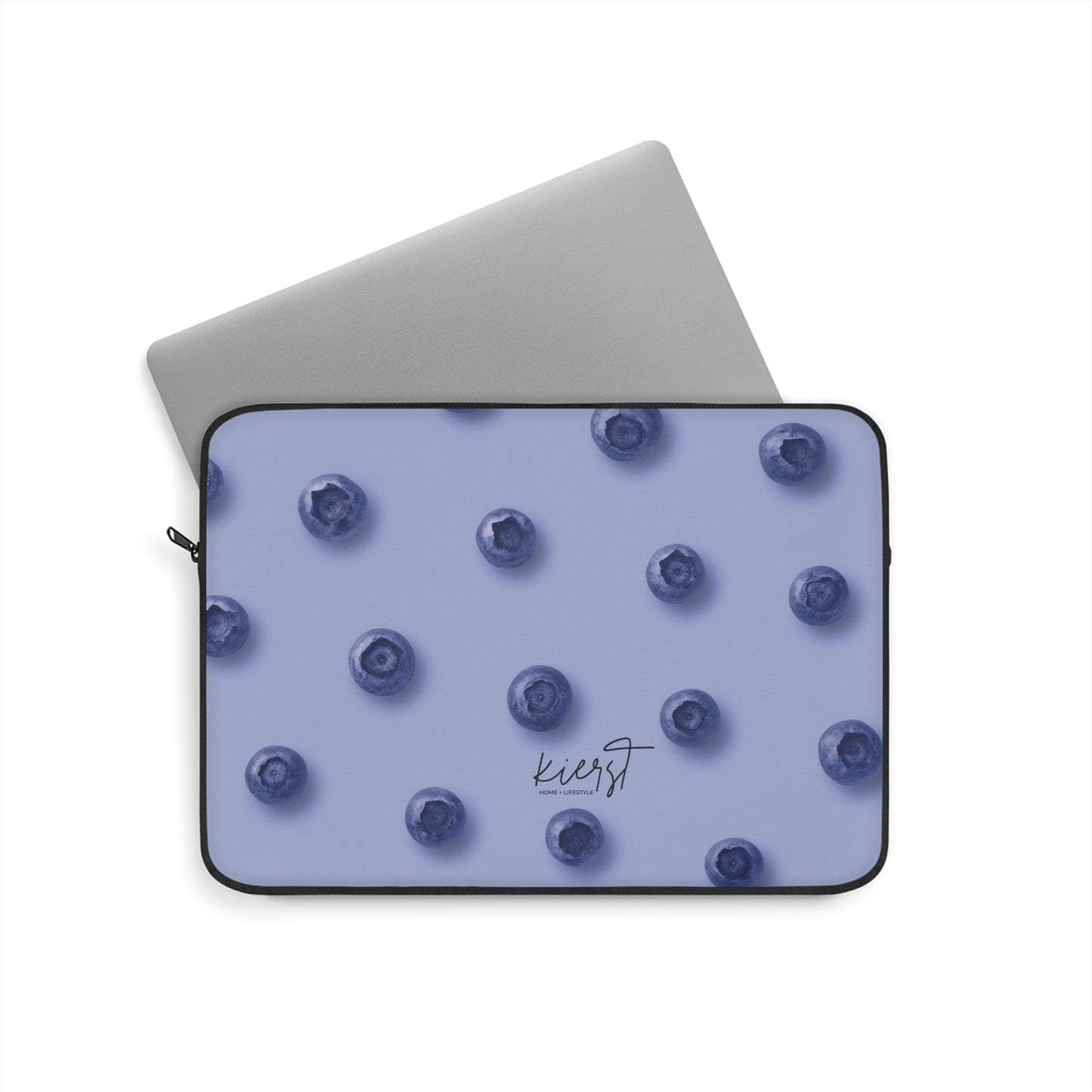 Blueberries Laptop Sleeve | Protective Case with Blue Fruit Pattern on Periwinkle