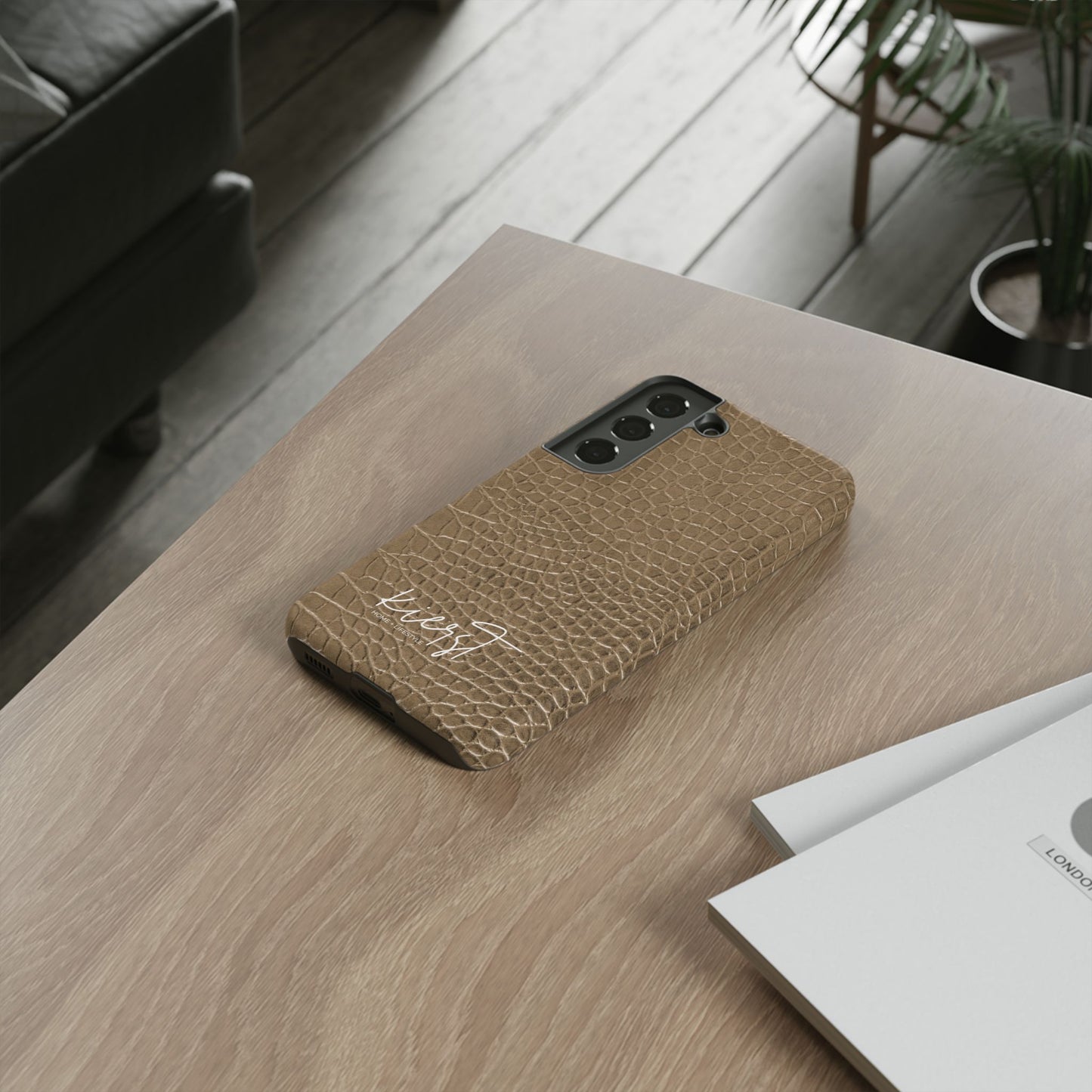 Tan Alligator Print Samsung Galaxy Phone Case | Subtle Statement, Everyday Style