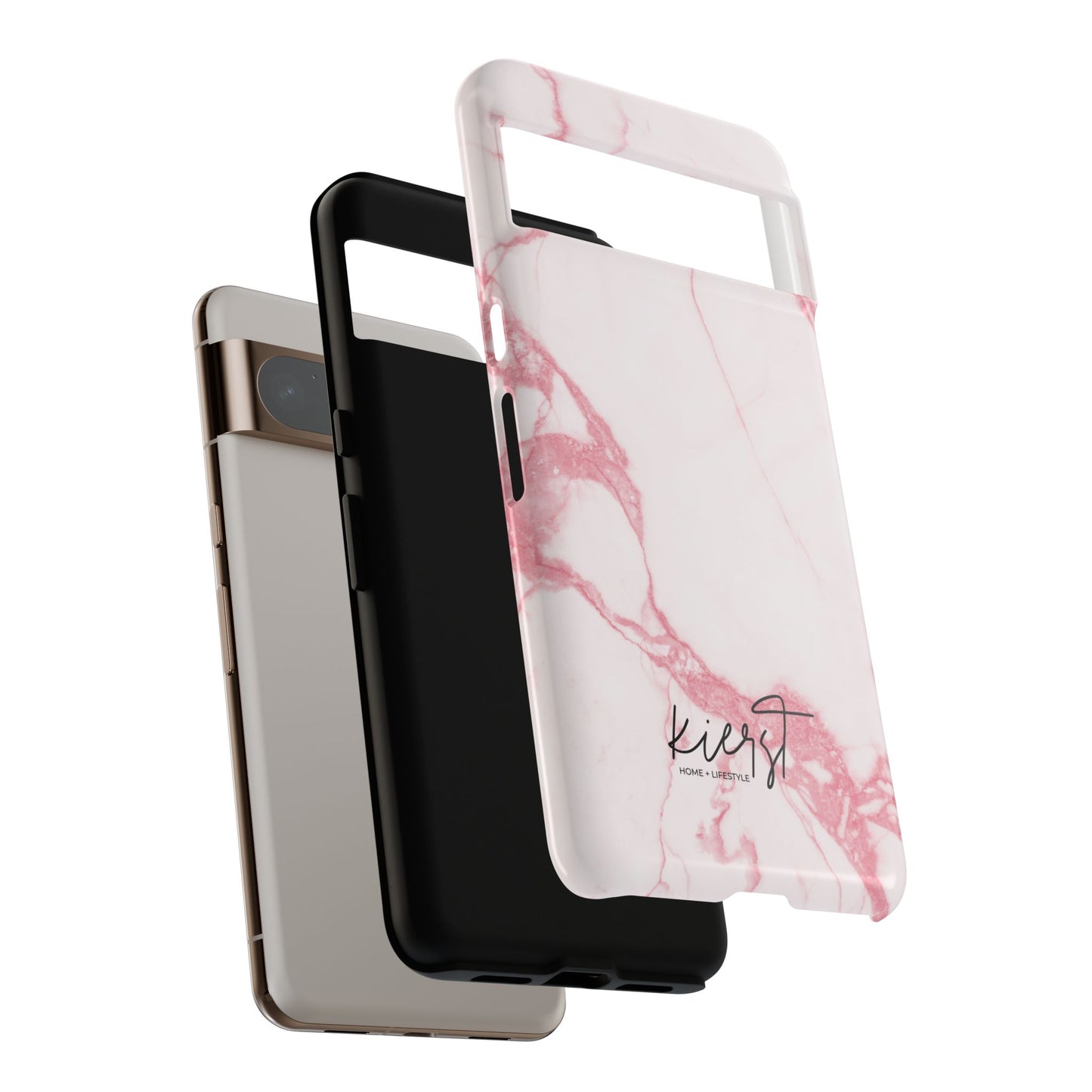 Pink & White Marble Google Pixel Case | Soft Polish, Everyday Protection