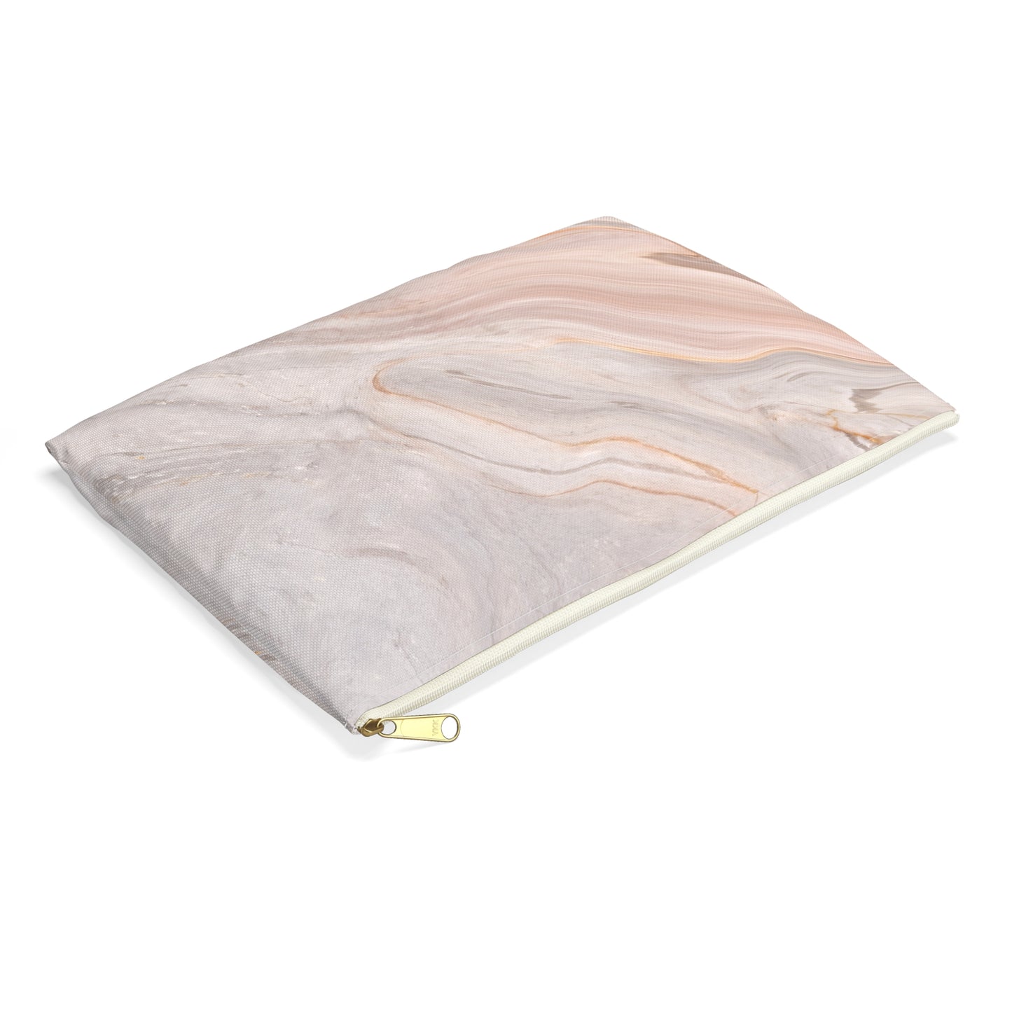 Blush Swirl Marble Accessory Pouch – Soft Neutral Stone-Inspired Print