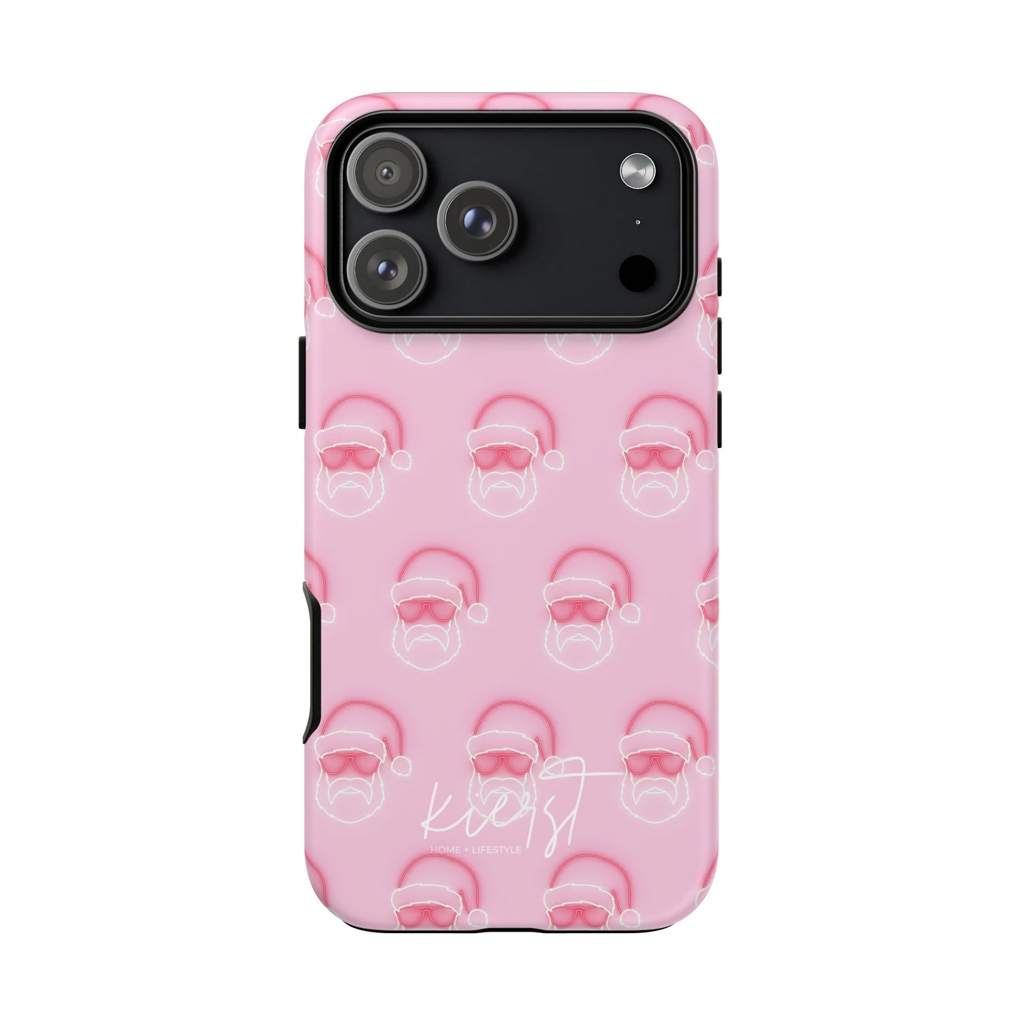 Holiday 25 Neon Sign Santa on Pink iPhone Case