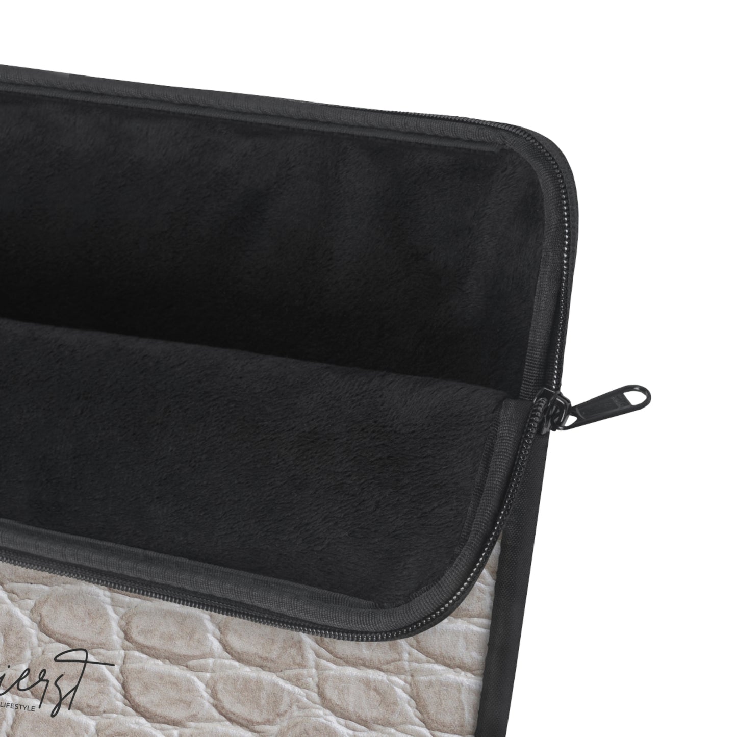 Cream Reptile Print Laptop Sleeve | Elevated Printed Texture for Everyday Tech