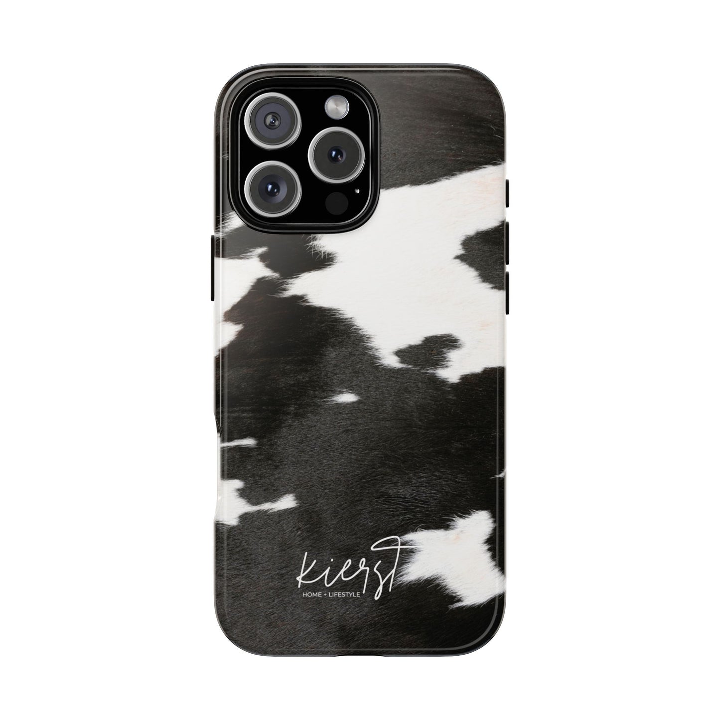 Black and White Cow Hide Print iPhone Case