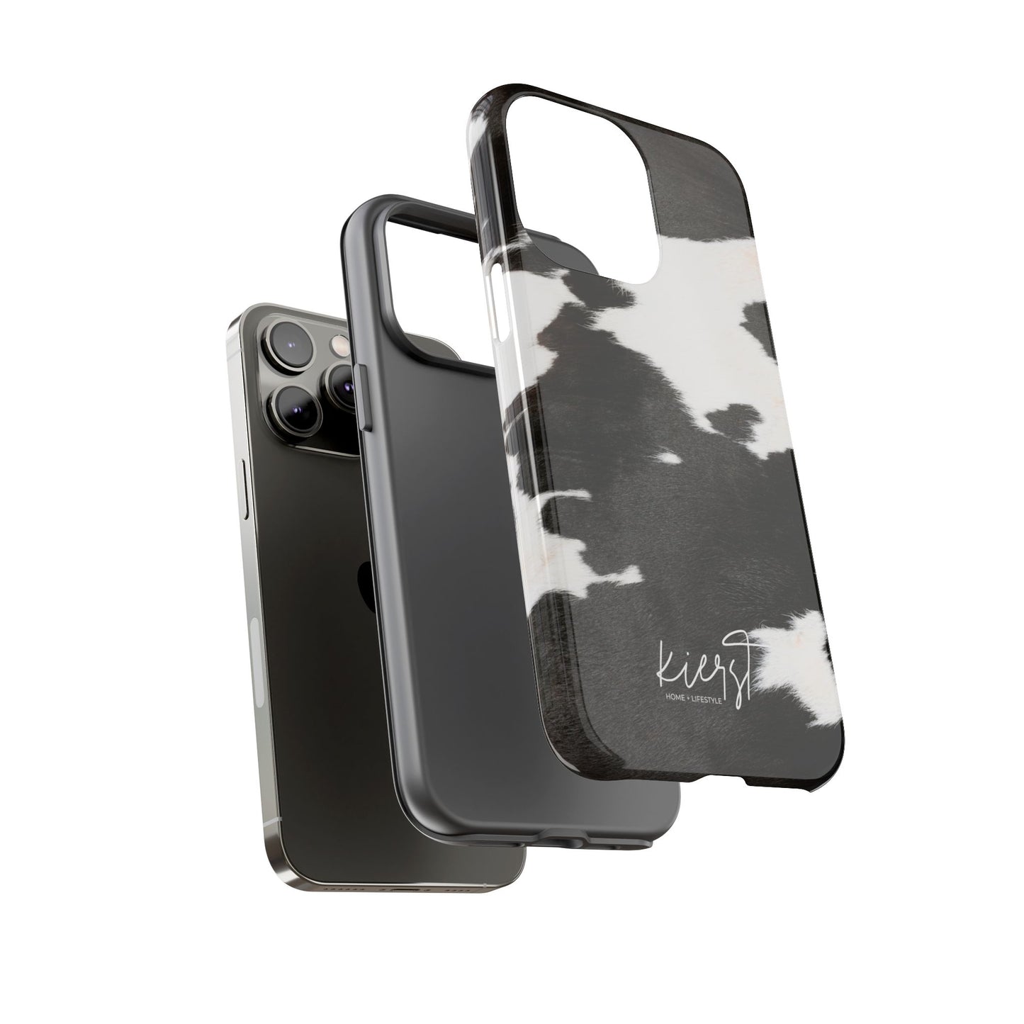 Black and White Cow Hide Print iPhone Case