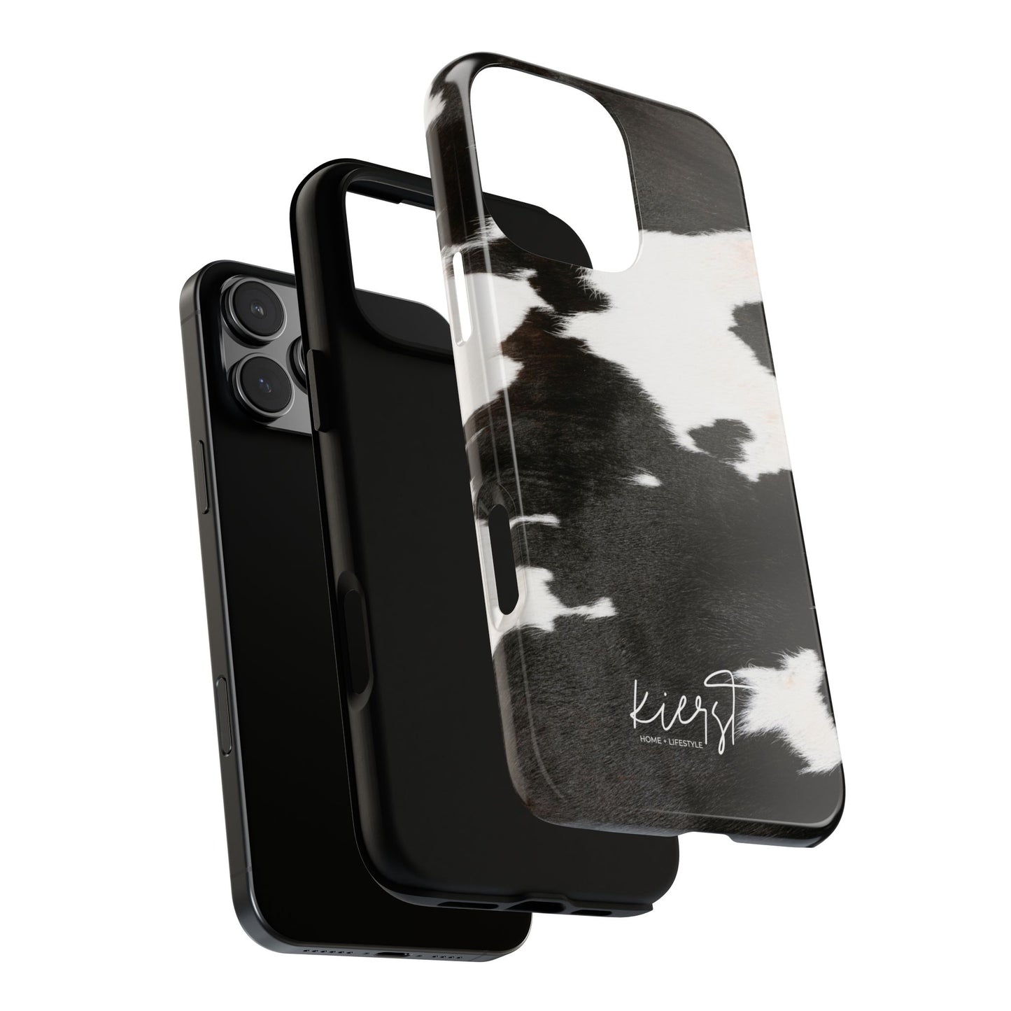 Black and White Cow Hide Print iPhone Case