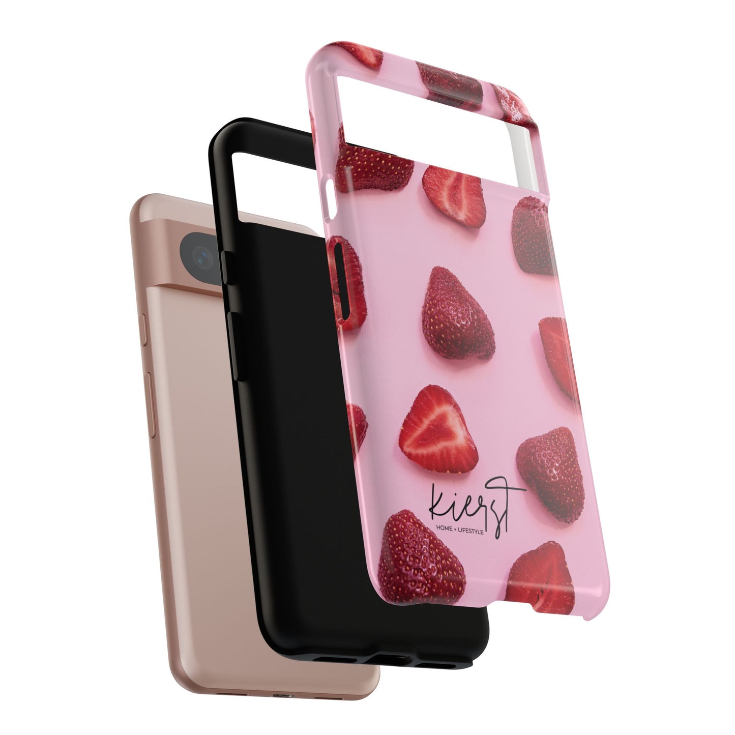Strawberries Google Pixel Case | Blush-Toned Charm Meets Playful Precision