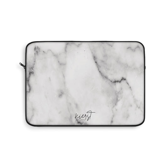 Lived-In Grey and White Marble Laptop Sleeve | Everyday Classic