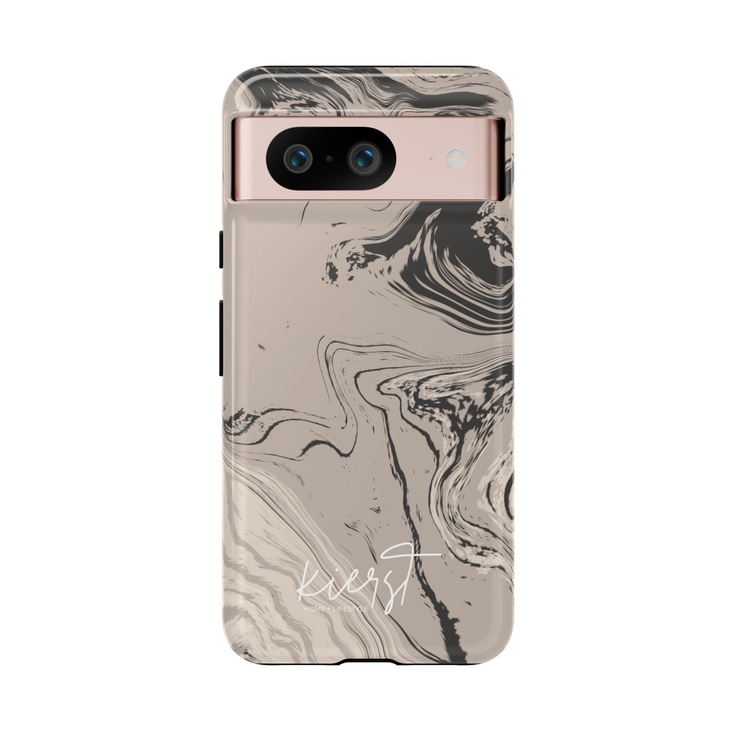 Cream, Grey, and Taupe Marble Google Pixel Case | Grounded Neutrals, Expressive Detail