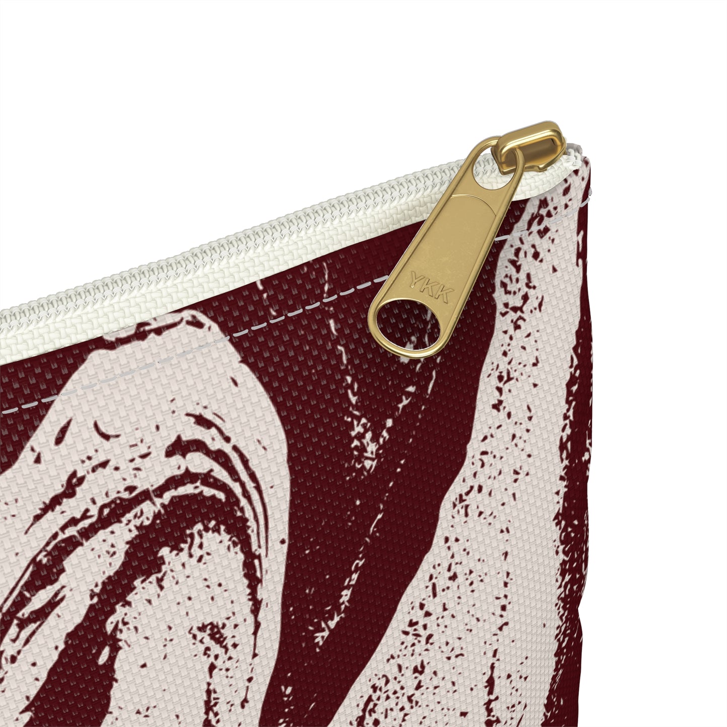 Cream Marble on Signature Velvet Noir Accessory Pouch
