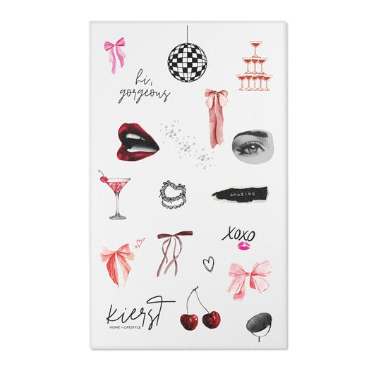 Edge of Romance Area Rug – Portrait Grey Collage Design