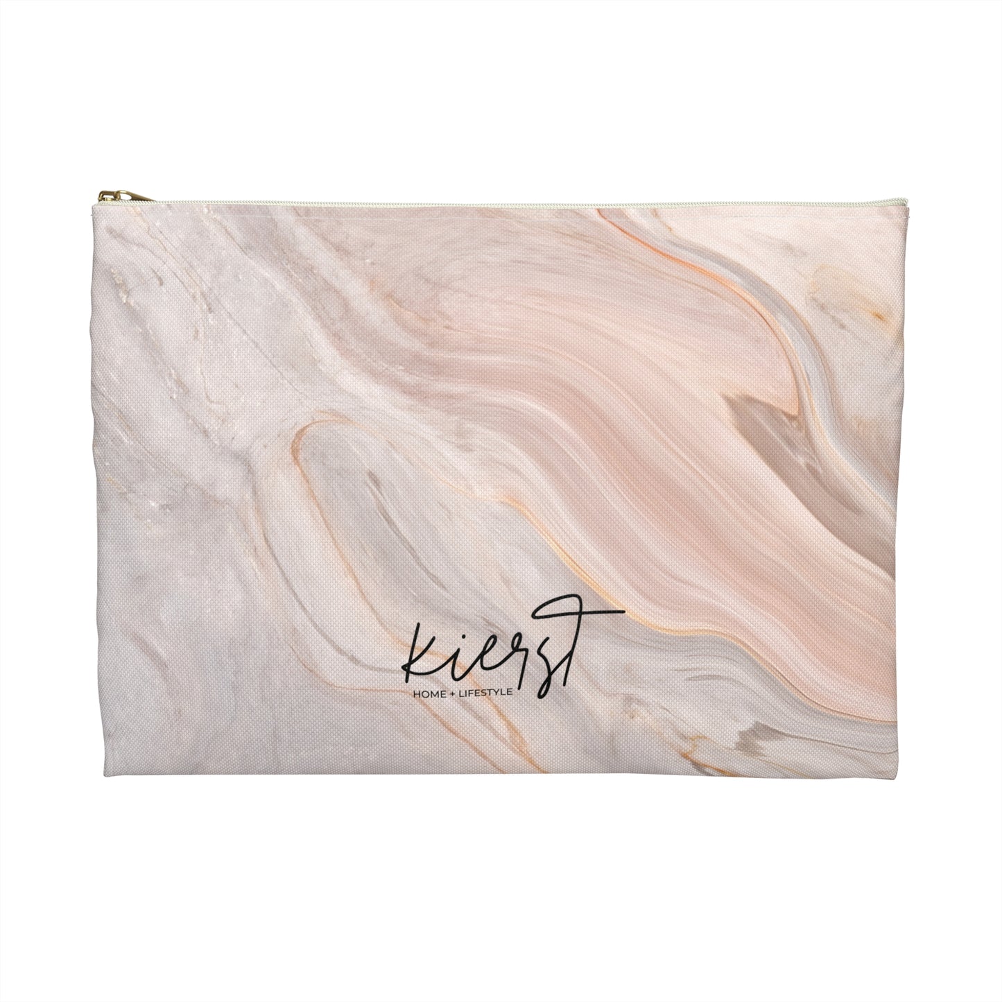 Blush Swirl Marble Accessory Pouch – Soft Neutral Stone-Inspired Print