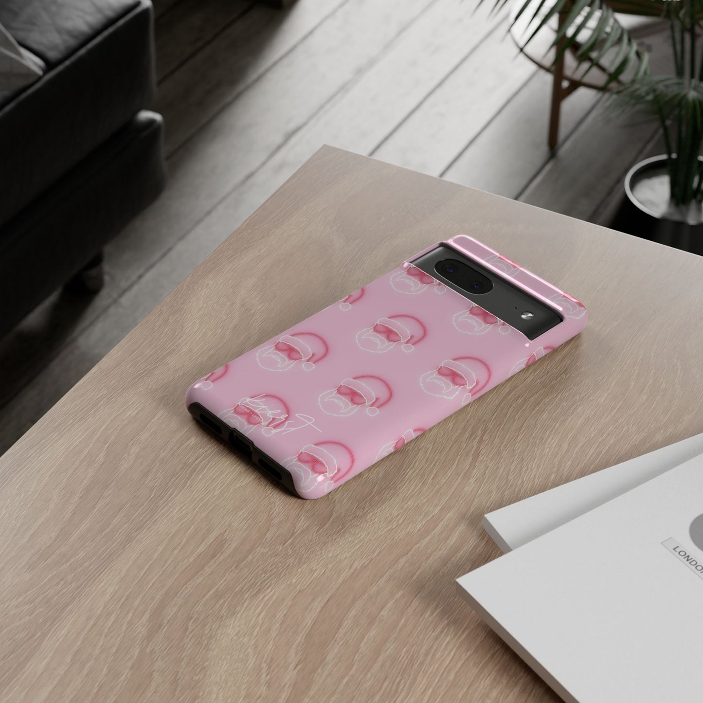 Holiday 25 Neon Sign Santa on Pink Google Pixel Phone Case