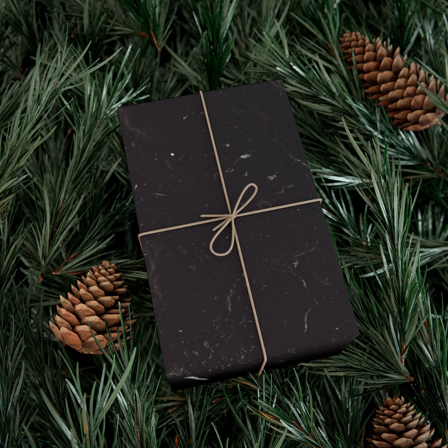 Black Marble Gift Wrapping Paper – Black and White Stone-Inspired Print