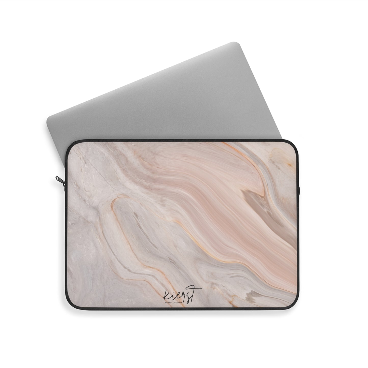 Blush Swirl Marble Laptop Sleeve | Soft Neutral Tech Accessory