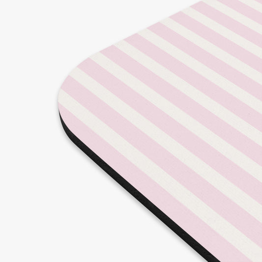 kierst Signature Pink & Cream Striped Mouse Pad | Feminine Luxe for Everyday Clicks