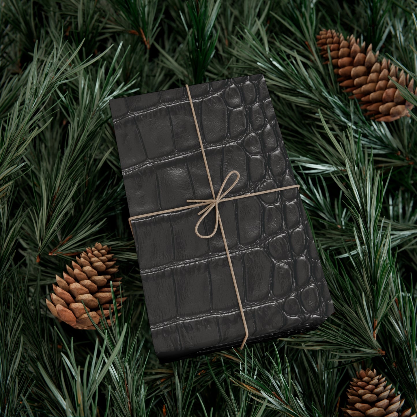 Black Alligator Print Gift Wrapping Paper
