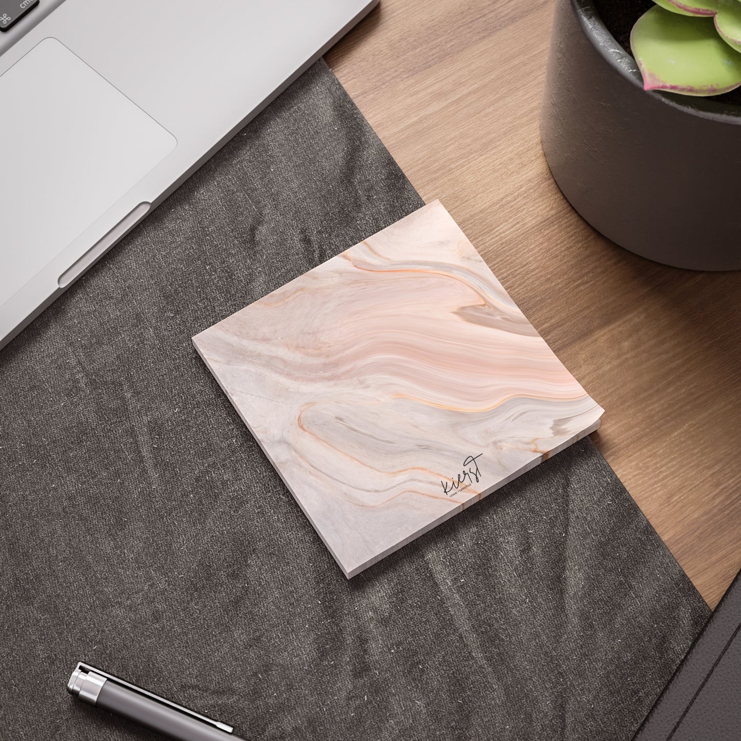 Blush Swirl Marble Post-it® Note Pad | Soft Pink Marble-Inspired Sticky Notes for Chic Desks