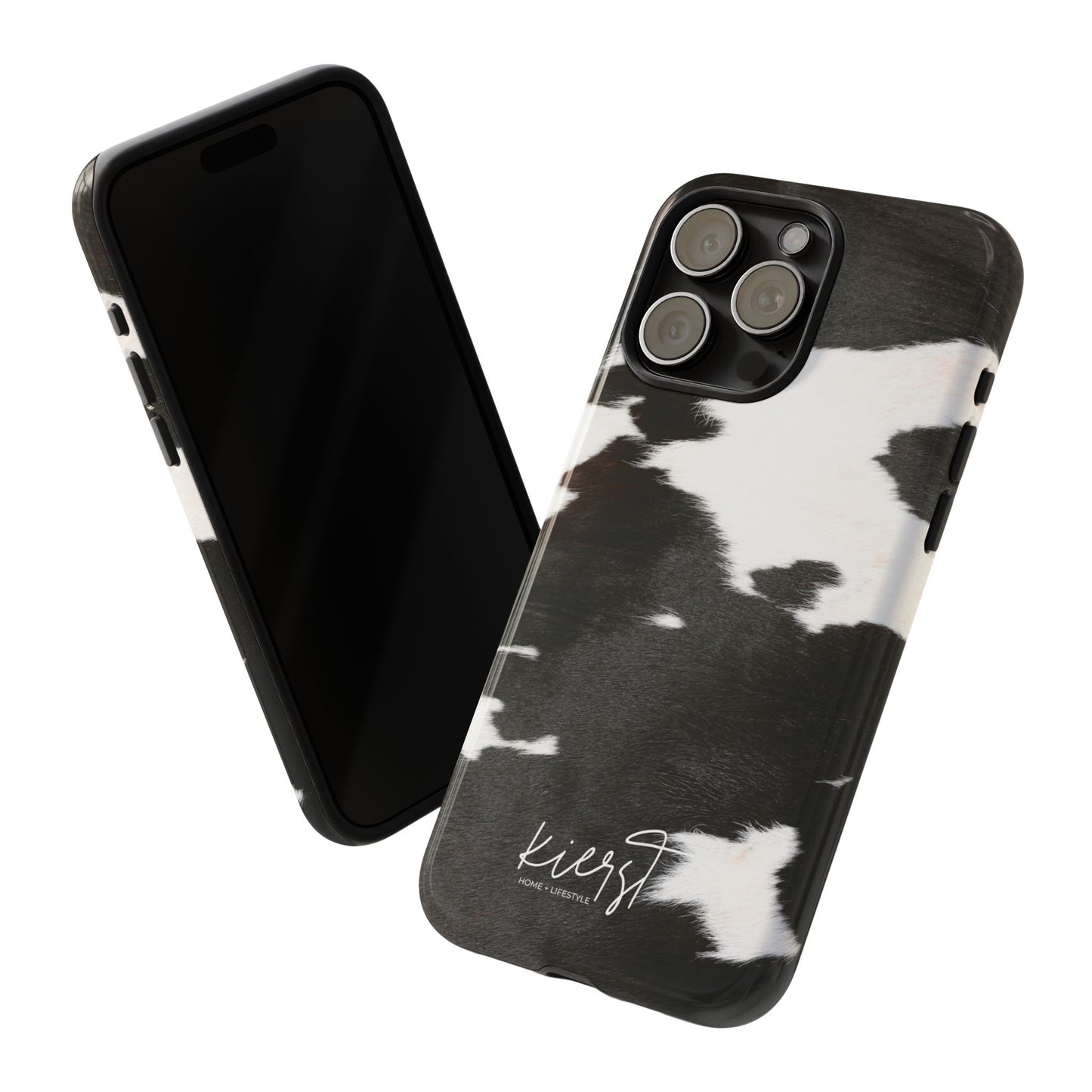 Black and White Cow Hide Print iPhone Case