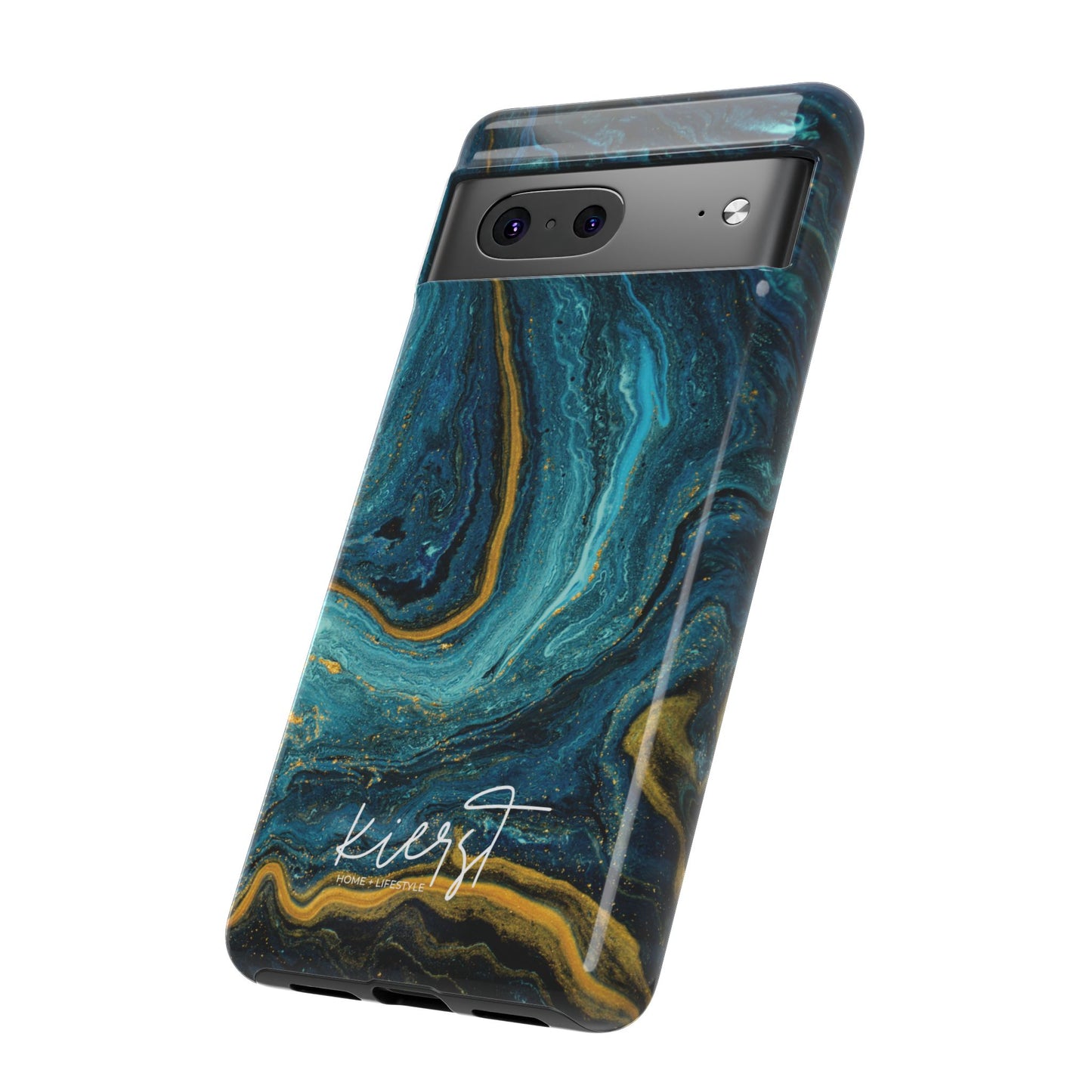 Gold & Teal Marble Google Pixel Case | A Bold Blend of Color & Contrast