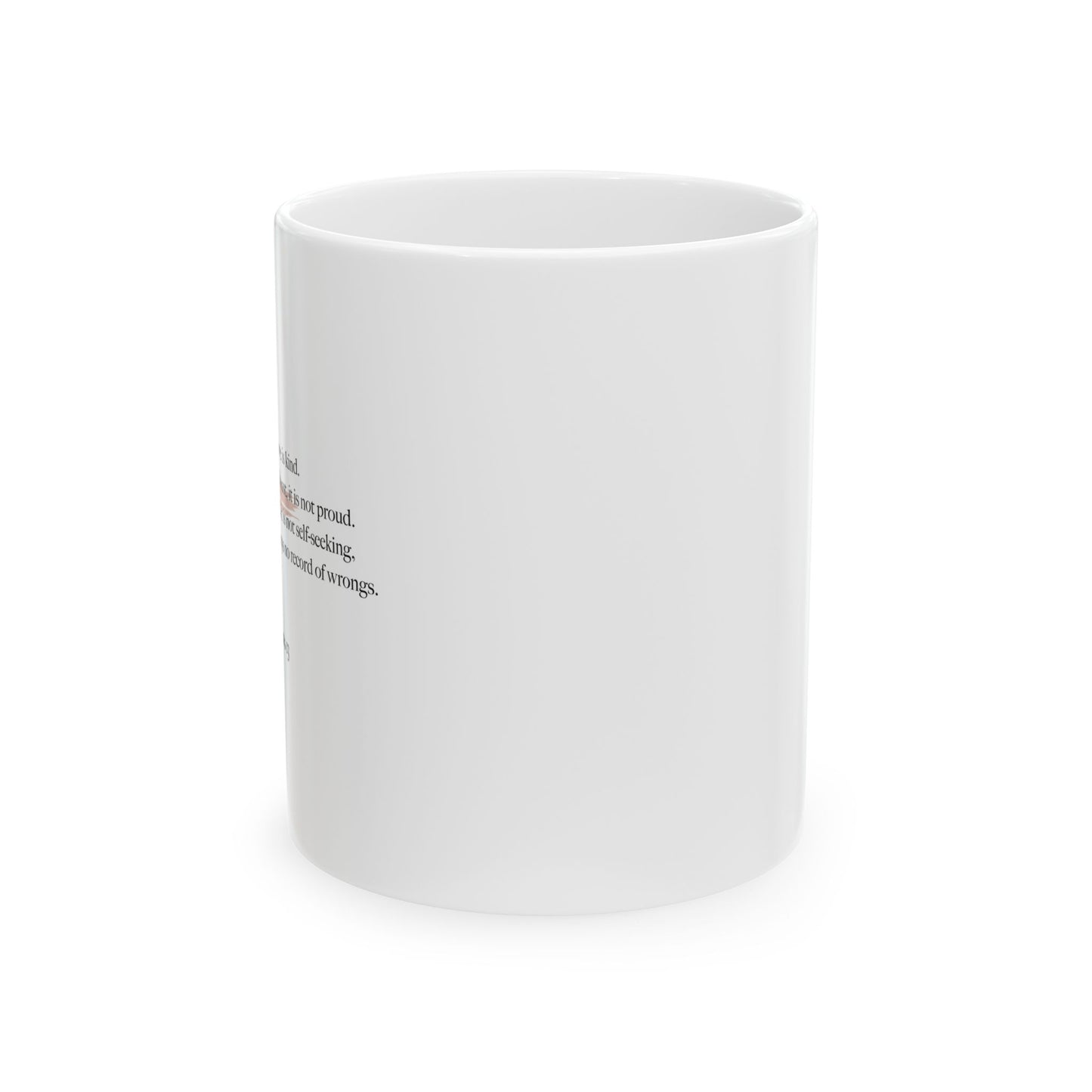 Love Is Patient Mug – Taupe Cross + Scripture