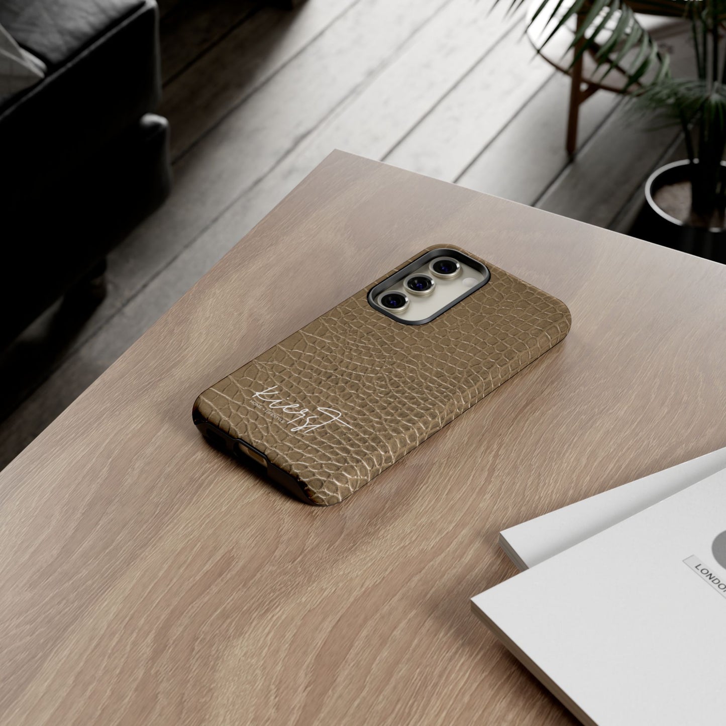 Tan Alligator Print Samsung Galaxy Phone Case | Subtle Statement, Everyday Style