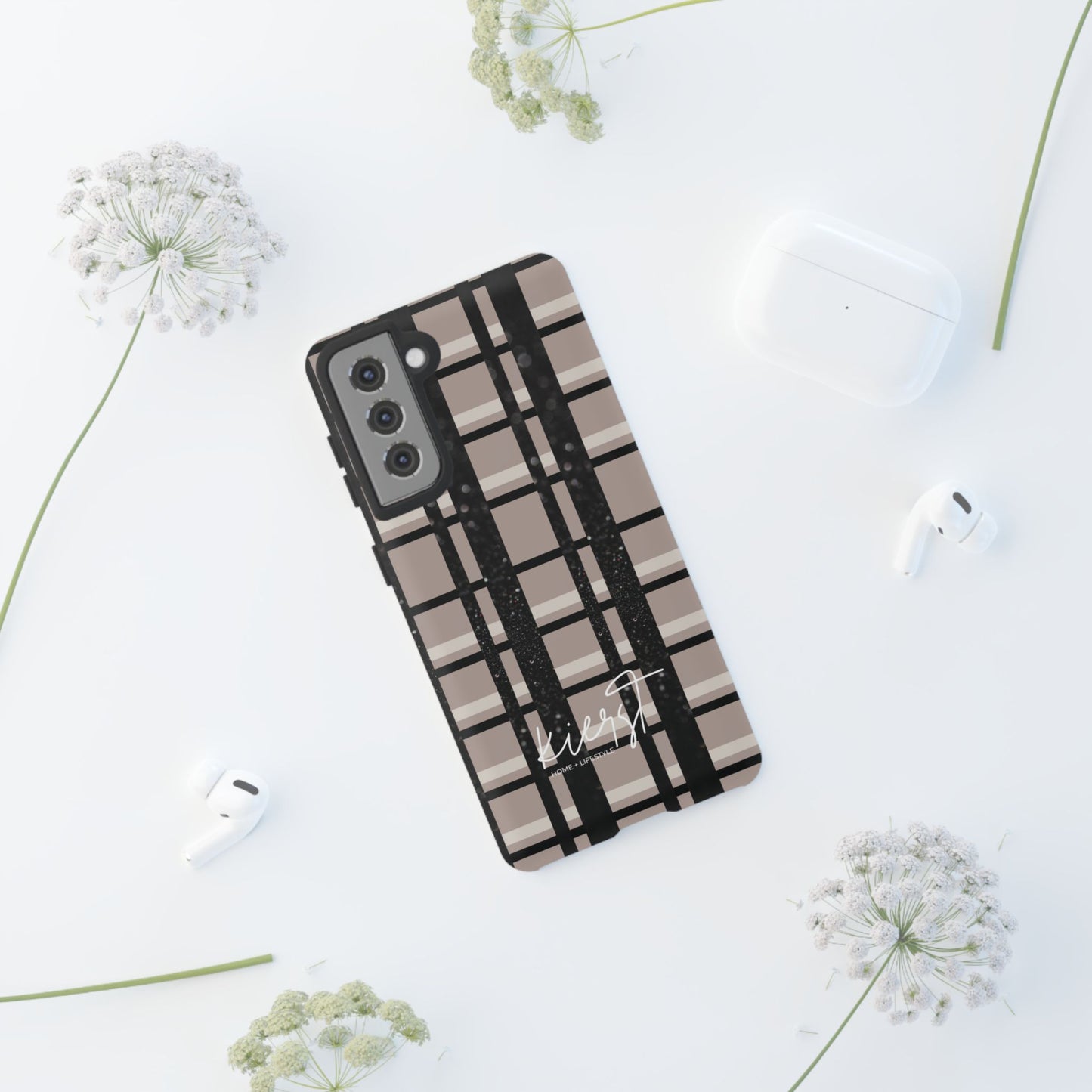 Elevated Neutrals Plaid Samsung Galaxy Case | Structured Style, Soft Edge