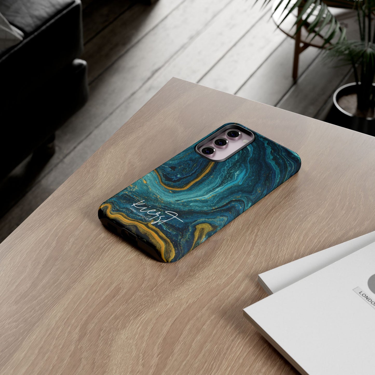 Gold & Teal Marble Samsung Galaxy Case | Swirled Depth Meets Everyday Edge