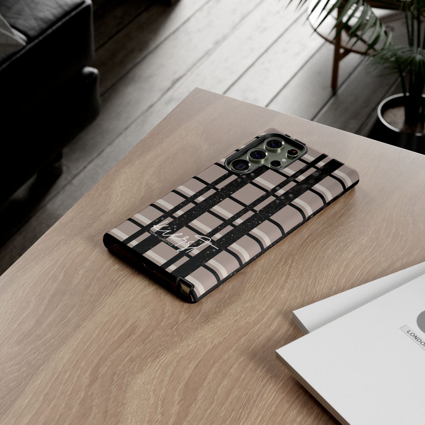 Elevated Neutrals Plaid Samsung Galaxy Case | Structured Style, Soft Edge