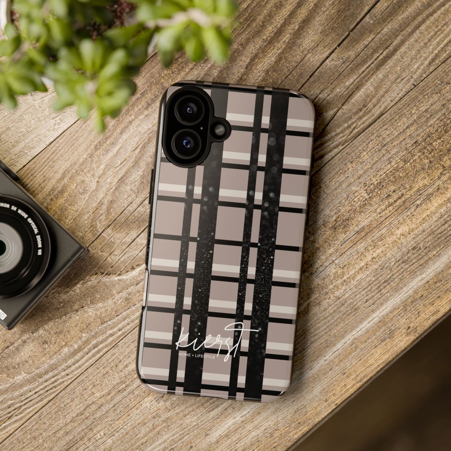 Elevated Neutrals Plaid iPhone Case | Classic Pattern, Modern Contrast