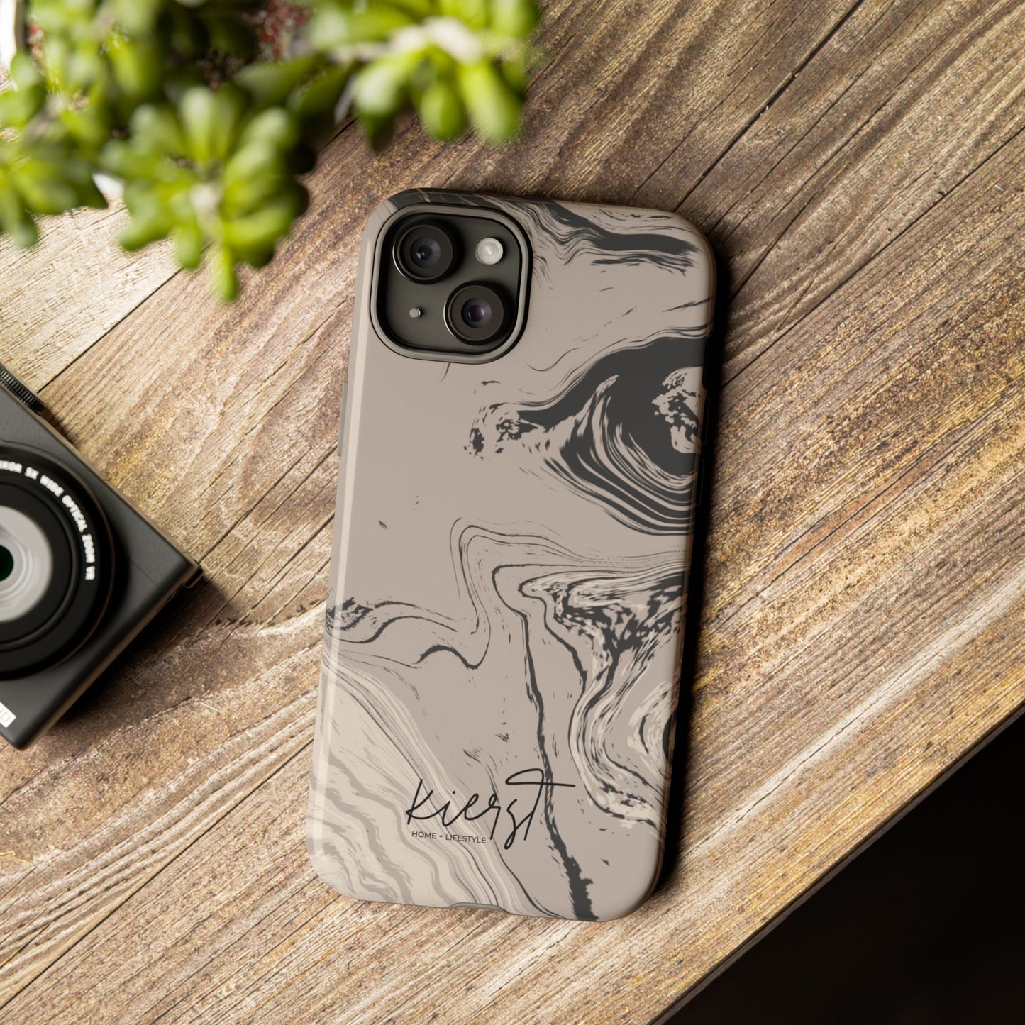 Cream, Grey, and Taupe Marble iPhone Case | A Bold Neutral Grounded in Softness